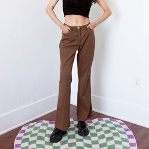 Vintage Escada Brown Cotton Flare Pant